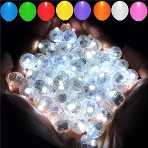100pcs White Balloon Lights,Long Standby Time Waterproof Mini Light,Battery